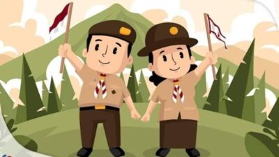 cara memasang atribut pramuka SD putri