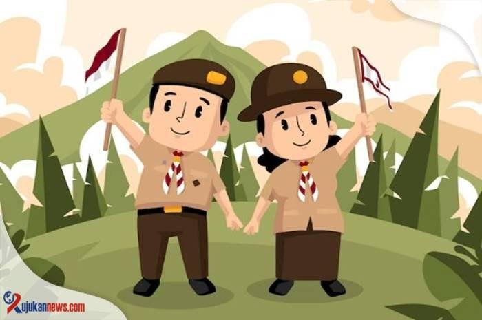 cara memasang atribut pramuka SD putri